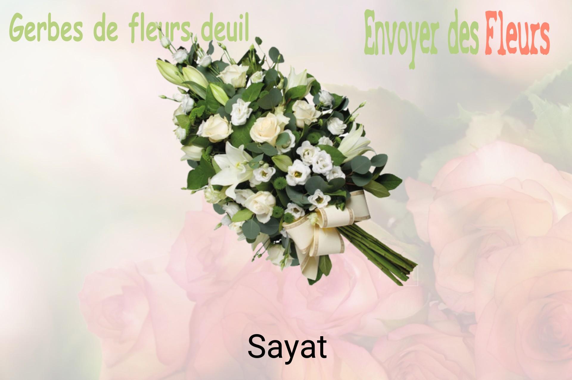 Gerbe de fleurs de deuil livrée à Sayat
